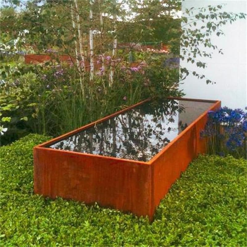 <h3>Rustic style corten steel water fountain for holiday village</h3>

